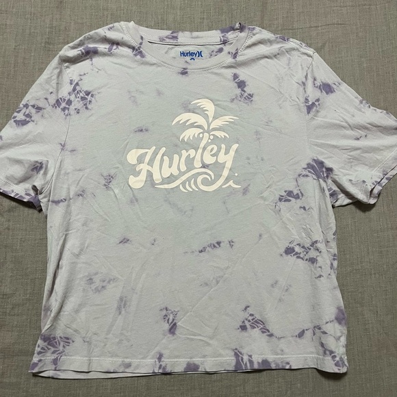 Hurley Purple Tie-Dye Tee with Palm Logo Size Medium Summer surf beach - Picture 2 of 6